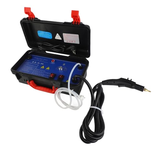 SUNGOOYUE Tragbarer Dampfreiniger, Voice Broadcast Multi Pinsel 3 Getriebe Verstellbare Kalt-/Warmwasserdampfreiniger mit Mini -Taschenlampe, für Küchen, Sprachträger, Mehrere Pinsel (EU-Stecker) von SUNGOOYUE