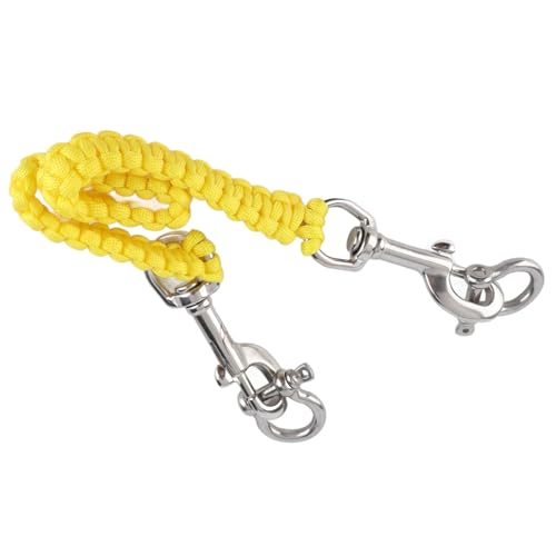 SUNGOOYUE Unterwasserkamera Lanyard -Riemen mit 360 ° Rotation Edelstahl Ein -Kopf Haken Einfach zu Verwenden für Tauchkamera Gehäuse Griff Seiltaucher (YELLOW) von SUNGOOYUE