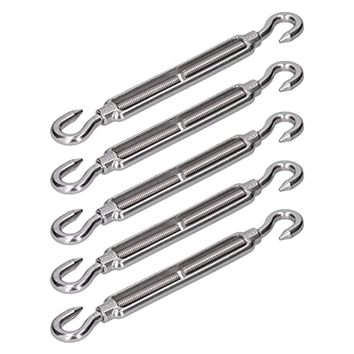SUNGOOYUE Verstellbare Doppelhaken Spannschloss Rostbeständiges Schatten Segelhardware Set für Stahldrahtseile (M10) von SUNGOOYUE