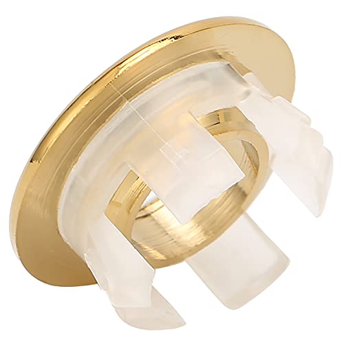 Waschbecken-Überlauf-Abdeckung, Dekoratives Ersatzloch für Badezimmer-Waschbecken, Rund, Heimbedarf (Gold) von SUNGOOYUE