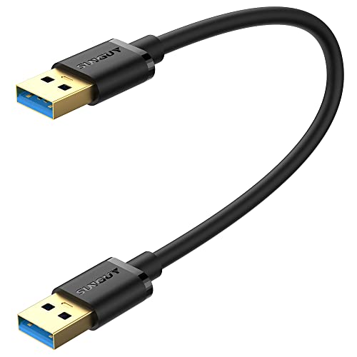 SUNGUY USB 3.0 Kabel Kurz, 0.3M USB A Stecker auf A Stecker Kabel, Übertragungsraten bis zu 5Gbit/s, Typ A zu Typ A Kable Kompatibel mit Drucker, Modems, Festplatten von SUNGUY