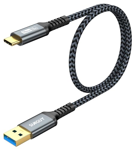 SUNGUY USB C Kabel, 0,5 m USB C auf U SB 10Gbps Typ C Kabel und Nylon geflochtenes Datenkabel Typ C kompatibel mit iPhone 16/15 Pro Max, Galaxy S24 S23, Android Auto von SUNGUY