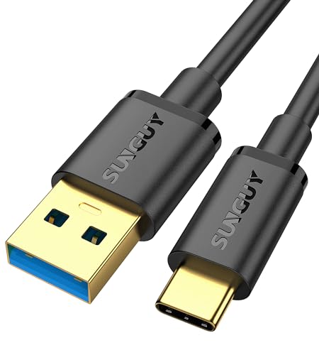 SUNGUY USB C Kabel, 1.5M USB auf USB C Kabel 10Gbps USB 3.1 Gen 2 USB C Ladekabel und Datenkabel Kompatibel mit iPhone 15 Pro Max, Samsung Galaxy S24 S23 S22, SSD, Huawei, Xiaomi von SUNGUY