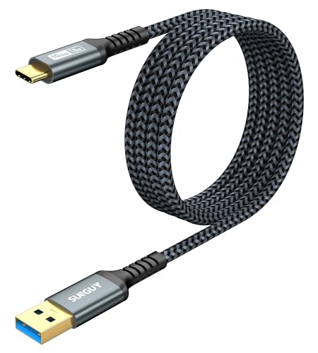 SUNGUY USB C Kabel, [10 Stück 1,5 m] USB C auf USB 10Gbps Typ C Kabel und Nylon geflochtenes Datenkabel USB C kompatibel mit iPhone 16/15 Pro Max, Galaxy S24 S23, Android Auto von SUNGUY