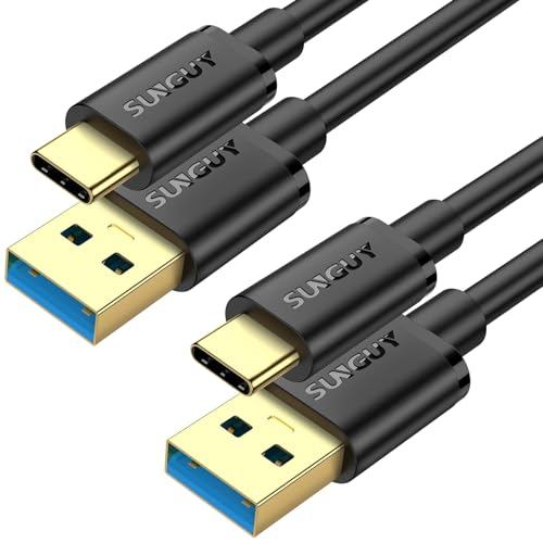 SUNGUY Câble USB C, [2 pièces 0,15m] Câble USB A vers USB C 10 Gbps Cable Android auto Compatible avec iPhone 17 16 15 Pro Max, Galaxy S24 S23 S22, SSD von SUNGUY