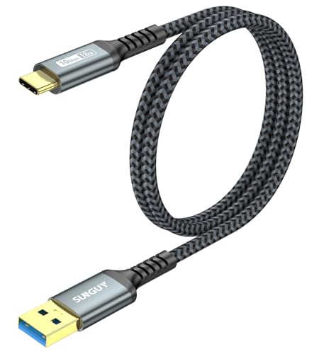 SUNGUY USB C Kabel, 2Stück 0.6m USB auf USB C Kabel, 10Gbps USB C Ladekabel und Datenkabel Kompatibel mit iPhone 16/15 Pro Plus Max, Android Auto, Galaxy S24/ S23, Google Pixel 8/8 Pro,MacBook Pro,SSD von SUNGUY