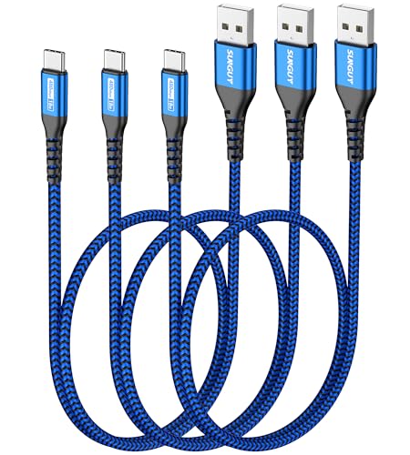 SUNGUY USB C Kabel, 3 Pack 0.5M USB auf USB C Kabel für Galaxy S24 S20, Note 10 Google Pixel 7 pro, HUAWEI P30, iPhone 16/15 Pro Max-Blau von SUNGUY