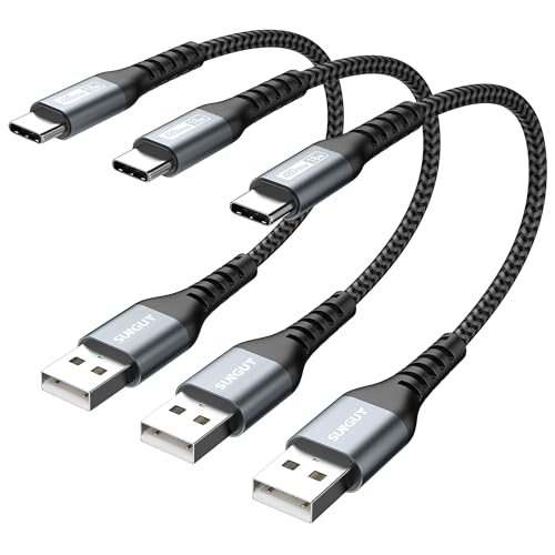 SUNGUY USB C Kabel, 3 Pack 15CM USB auf USB C Kabel für Samsung Galaxy S20, Note 10 Google Pixel 7 pro, HUAWEI P30, iPhone 16/15 Pro Max-Grau SUNGUY USB C Kabel, 3 Pack 15CM USB auf USB C Kabel für Samsung Galaxy S20, Note 10 Google Pixel 7 pro, HUAWEI P30, iPhone 16/15 Pro Max-Grau von SUNGUY