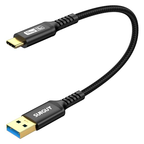 SUNGUY USB C Kabel, 30CM USB auf USB C Kabel, 10Gbps USB C Datenkabel und Ladekabel Kompatibel mit iPhone 15/15 Pro Max,Galaxy S21, Google Pixel, Android Auto,Huawei P40/P30-Schwarz von SUNGUY