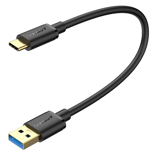SUNGUY USB C Kabel Kurz, 0.3M 10Gbps USB C auf USB 3.1 GEN 2 Lade und Datenkabel für Android Auto, Galaxy S22/S23 ultra, HUAWEI P20/50 Pro,Google Pixel-Schwarz von SUNGUY