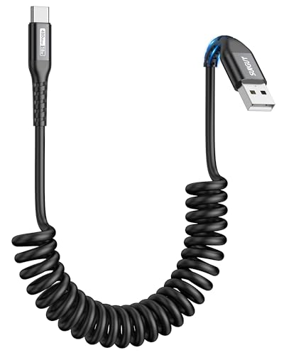 SUNGUY USB C Spiralkabel, 【0.3M-0.8M】 USB auf USB C Kabel und Datenkabel, Ladekabel USB C für Android Auto, Carplay, iPhone 16/15 Plus Pro, Galaxy S25/S24 S23 S22, MacBook, Google Pixel-Schwarz SUNGUY USB C Spiralkabel, 【0.3M-0.8M】 USB auf USB C Kabel und Datenkabel, Ladekabel USB C für Android Auto, Carplay, iPhone 16/15 Plus Pro, Galaxy S25/S24 S23 S22, MacBook, Google Pixel-Schwarz von SUNGUY