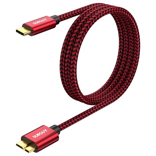 SUNGUY USB C auf Micro B Kabel, 1M USB3.1 10Gbps USB C Stecker auf Micro B Stecker Festplattenkabel kompatibel mit Toshiba, Seagate, WD,Galaxy S5 Note 3,HDD-Rot SUNGUY USB C auf Micro B Kabel, 1M USB3.1 10Gbps USB C Stecker auf Micro B Stecker Festplattenkabel kompatibel mit Toshiba, Seagate, WD,Galaxy S5 Note 3,HDD-Rot von SUNGUY