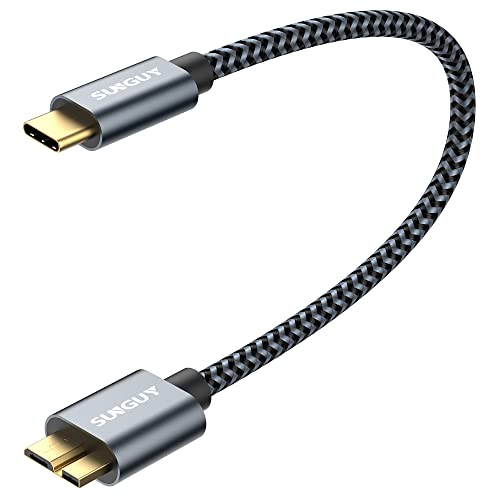 SUNGUY USB C auf Micro B Kabel USB 3.1, 0.3M 10Gbps USB C Stecker auf Micro B Stecker Festplattenkabel kompatibel mit Toshiba, Seagate, WD,Galaxy S5 Note 3,HDD usw-Grau SUNGUY USB C auf Micro B Kabel USB 3.1, 0.3M 10Gbps USB C Stecker auf Micro B Stecker Festplattenkabel kompatibel mit Toshiba, Seagate, WD,Galaxy S5 Note 3,HDD usw-Grau von SUNGUY