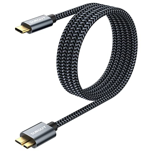 SUNGUY USB C auf Micro B Kabel USB 3.1, 1.5M 10Gbps USB C Stecker auf Micro B Stecker Festplattenkabel kompatibel mit Toshiba, Seagate, WD,Galaxy S5 Note 3,HDD-Grau SUNGUY USB C auf Micro B Kabel USB 3.1, 1.5M 10Gbps USB C Stecker auf Micro B Stecker Festplattenkabel kompatibel mit Toshiba, Seagate, WD,Galaxy S5 Note 3,HDD-Grau von SUNGUY