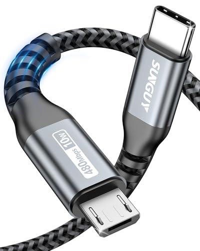SUNGUY USB C auf Micro USB Kabel, Lädt Micro USB Geräte, 1M*2 USB C auf Micro USB Ladekabel und Datenkabel, USB C zu Micro USB Kabel für Galaxy S7/S5/J3/J5/J7,Kindle,Tablet-Grau von SUNGUY