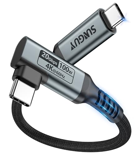 SUNGUY USBC auf USB C Kabel,0.5M 20Gbps Datenkabel,100W USB-C Schnellladekabel, 4K@60Hz Videoübermittlung für iPhone 15 Pro max, Laptop, Handy,Monitor,SSD,USB-C-Geräte von SUNGUY