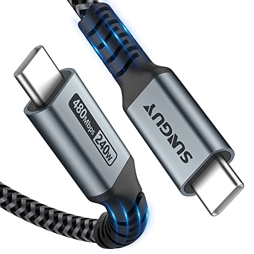 SUNGUY USB C Ladekabel, 0.5M 240W PD3.1 USB C auf USB C Kabel, USB C Schnellladekabel kompatibel für iphone 15/15Pro,MacBook Pro/Air,PAD Pro,Samsung, Google Pixel,Switch,Gaming Laptop usw von SUNGUY