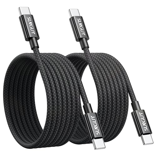 SUNGUY USB C auf USB C Kabel 2M, 2Stück 60W Ladekabel USB C auf USB C, Schnellladekabel USB C Kompatibel mit iPhone 16/15 Pro Max, Galaxy S23, iPad Pro, Google Pixel-Schwarz SUNGUY USB C auf USB C Kabel 2M, 2Stück 60W Ladekabel USB C auf USB C, Schnellladekabel USB C Kompatibel mit iPhone 16/15 Pro Max, Galaxy S23, iPad Pro, Google Pixel-Schwarz von SUNGUY