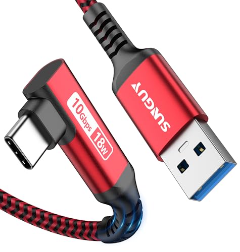 SUNGUY USB auf USB C Kabel, 0.5M 10Gbps USB 3.1 Gen 2 USB C Datenkabel Kompatibel mit Android Auto, Galaxy S22, SSD, Huawei P30/P20, Xiaomi-Rot von SUNGUY