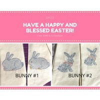 Osterhase Kranz Schärpe/Blauer Hase Rosa Osterkranz Türdekoration Osterdekoration Weißer Leinenschärpe von SUNGandCOBoutique