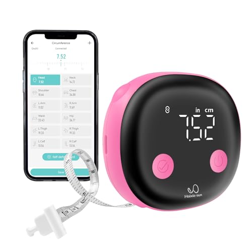 Fitdays Smartes Körpermaßband mit Bluetooth & LED-Bildschirm | Körperfett-BMI-Messung + App-Tracking für Fitness/Abnehmen | Automatisch Einziehbar & Tragbar (Rosa) von SUNHAIXIA