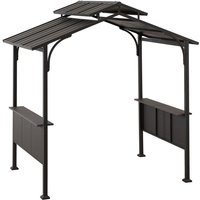 Stahl/Stoff Grill Gazebo ASPE in Schwarz - 244cm x 152cm von SUNJOY