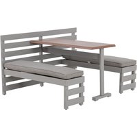 Stahl Gartenset LAGOS - 126cm x 157cm, grau von SUNJOY