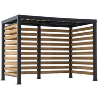 Stahl Pergola marao in Schwarz/Braun - 191cm x 313cm von SUNJOY