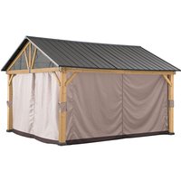 Sunjoy - Vorhang für Zedernholz Gazebo - 335cm x 399cm von SUNJOY