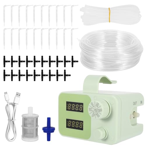 Automatisches Bewässerungssystem, Tropfbewässerungsset für 20 Topfpflanzen,USB-C Indoor Tropfbewässerungssystem mit LCD-Display,Wassermangelalarm, Uhr, Programmierbarer Wassertimer mit 20 Tropfspitzen Automatisches Bewässerungssystem, Tropfbewässerungsset für 20 Topfpflanzen,USB-C Indoor Tropfbewässerungssystem mit LCD-Display,Wassermangelalarm, Uhr, Programmierbarer Wassertimer mit 20 Tropfspitzen von SUNJULY