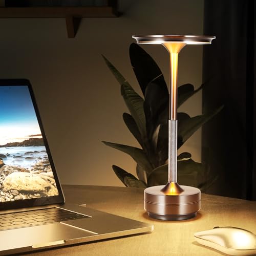 Nachttischlampe mit Touch Steuerung, Kabellose LED Schreibtischlampe, Tragbare USB Aufladung 3 Beleuchtungsfarben Dimmbare Tischlampe für Schlafzimmer Büro Wohnzimmer Bar Restaurant Dekoratio Geschenk Nachttischlampe mit Touch Steuerung, Kabellose LED Schreibtischlampe, Tragbare USB Aufladung 3 Beleuchtungsfarben Dimmbare Tischlampe für Schlafzimmer Büro Wohnzimmer Bar Restaurant Dekoratio Geschenk von SUNJULY