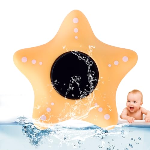 SUNJULY Badethermometer Baby, Digital Thermometer für Badewanne mit LED-Warnleuchte Temperaturwarnfunktion,Niedliches Seestern Badethermometer für Kinder Baby zum Messen der Wassertemperatur Spielen von SUNJULY
