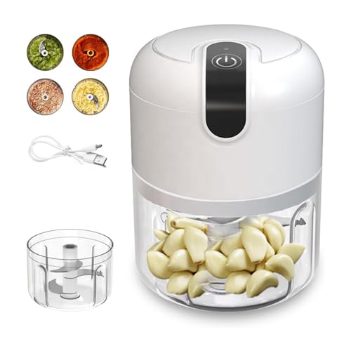 SUNJULY Elektrischer Knoblauchzerkleinerer, 250ML Multizerkleinerer Zwiebelschneider Knoblauchpresse Elektrisch, USB Wiederaufladbare Gemüseschneider für Gemüse, Obst, Knoblauch, Fleisch, Chili,Ingwer SUNJULY Elektrischer Knoblauchzerkleinerer, 250ML Multizerkleinerer Zwiebelschneider Knoblauchpresse Elektrisch, USB Wiederaufladbare Gemüseschneider für Gemüse, Obst, Knoblauch, Fleisch, Chili,Ingwer von SUNJULY