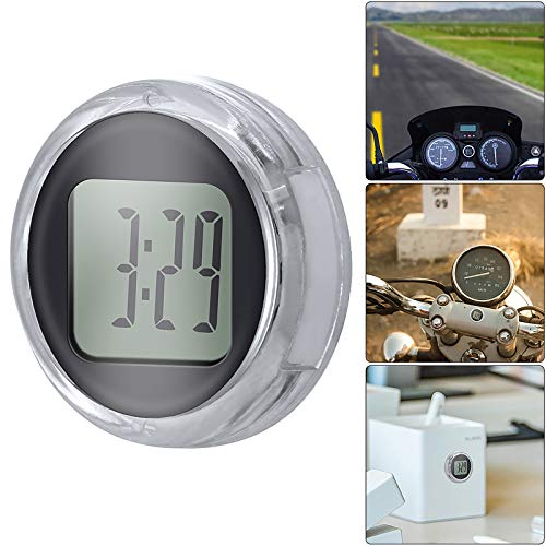 SUNJULY Motorrad Uhr - IP64 Wasserdichte Mini Uhr Mit Klarer Digitaler Anzeige für Fahrrad, Motorrad und Autos von SUNJULY
