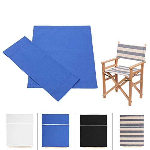 SUNJULY Stuhlhusse aus Stoff, 2 Sets aus Stoff für Regiestuhl und Stuhl modernes Design elastisch strapazierfähig strapazierfähig aus Polyethylen Durable Austauschbar Hocker Protector (Blau) von SUNJULY