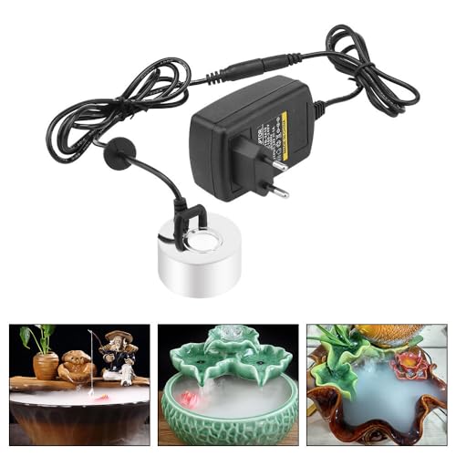 SUNJULY Ultraschall Nebler, 350ML/H Ultraschall Nebelmacher Fogger, Nebelmaschine Mister Vernebler Luftbefeuchter für Springbrunnen Teich Aquarium Garten Rockery, für Halloween Pumpkin und Hexentopf von SUNJULY