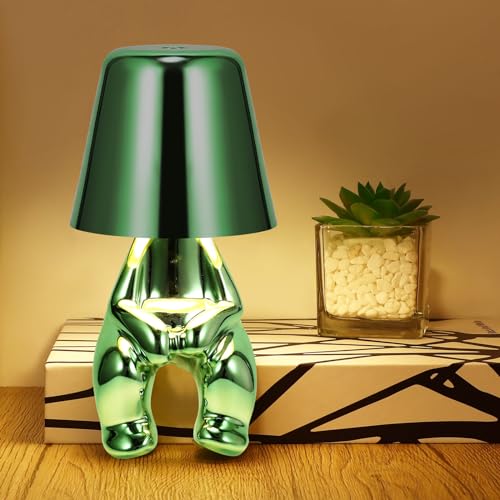 Tischlampe mit Touch Steuerung, Dekorative Bunt Thinker Statue LED Schreibtischlampe, USB Aufladung 3 Helligkeitsstufen Dimmbare Nachttischlampe für Schlafzimmer Büro Wohnzimmer Dekoratio Geschenk von SUNJULY