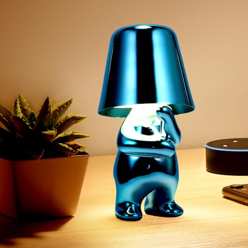 Tischlampe mit Touch Steuerung, Dekorative Bunt Thinker Statue LED Schreibtischlampe, USB Aufladung 3 Helligkeitsstufen Dimmbare Nachttischlampe für Schlafzimmer Büro Wohnzimmer Dekoratio Geschenk von SUNJULY