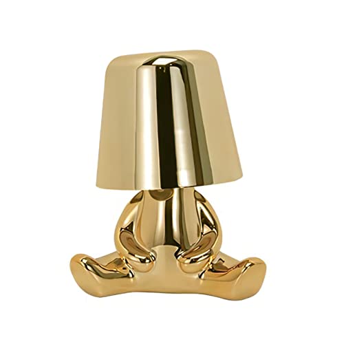 Tischlampe mit Touch Steuerung, Thinker Statue Gold Man Dekorative LED Schreibtischlampe, USB Charging 3 Helligkeitsstufen Dimmbare Nachttischlampe für Schlafzimmer Wohnzimmer Büro Dekoratio Geschenk von SUNJULY