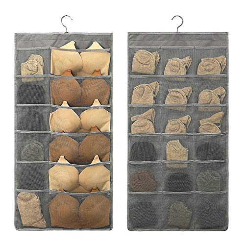 SUNJUN Hängeaufbewahrung Organizer mit großen und tiefen Taschen, doppelseitig, platzsparend, Kleiderorganizer für kleine Kleiderschrank, Brüstungsunterhosen/Socken Aufbewahrung grau SUNJUN Hängeaufbewahrung Organizer mit großen und tiefen Taschen, doppelseitig, platzsparend, Kleiderorganizer für kleine Kleiderschrank, Brüstungsunterhosen/Socken Aufbewahrung grau von SUNJUN