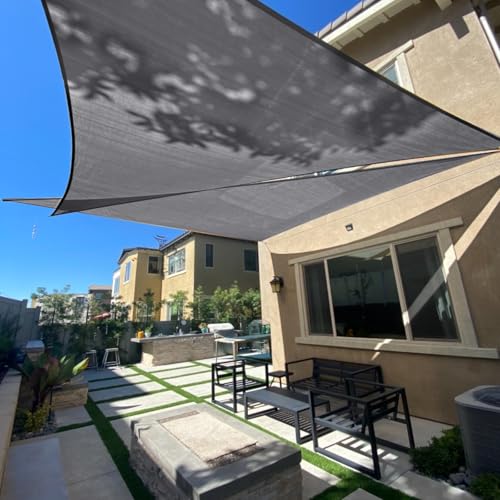 Sunlax, Sonnensegel, 4,3 m x 4,3 m x 4,3 m – dunkelgraues dreieckiges Sonnenschutzsegel, UV-blockierend und atmungsaktiv, für Terrasse und Garten Sunlax, Sonnensegel, 4,3 m x 4,3 m x 4,3 m – dunkelgraues dreieckiges Sonnenschutzsegel, UV-blockierend und atmungsaktiv, für Terrasse und Garten von SUNLAX