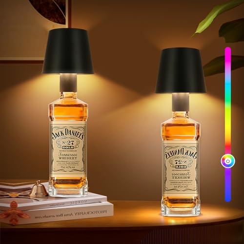 SUNLIGTGO Aufladbar LED Tischleuchte Dimmbare Flaschenlampe mit 5500 mAh Akku, IP54 Kabellose Touch Tischlampe für Innen Außen, Tragbare Tischlampe für Restaurant von SUNLIGTGO