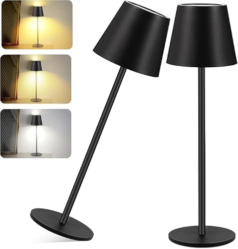 SUNLIGTGO LED Akku Tischlampe Kabellose, Touch Dimmbare Tischlampe, Aufladbar Batterie Tischleuchte Für Innen und Aussen von SUNLIGTGO
