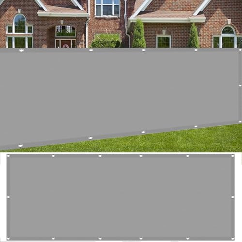 Balkon Sichtschutz 30 x 380 cm Blickdichte Wind Uv-Schutz Balkonbespannung Balkonsichtschutz mit Ösen Kabelbinder Und Kordel für Garten Balkon Zaun Terrassen, Hellgrau Balkon Sichtschutz 30 x 380 cm Blickdichte Wind Uv-Schutz Balkonbespannung Balkonsichtschutz mit Ösen Kabelbinder Und Kordel für Garten Balkon Zaun Terrassen, Hellgrau von SUNLIMEI