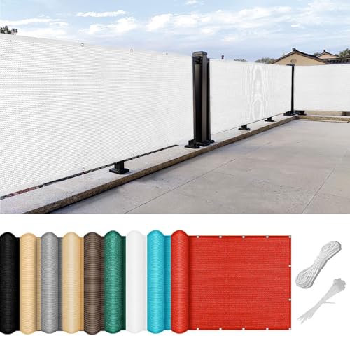 Balkon Sichtschutz Ohne Bohren 75 x 625 cm Windschutz Sonnenschutz Balkonsichtschutz Sichtschutz mit Ösen Kabelbinder Und Kordel für Balkongeländer, Terrasse Garten, Weiß Balkon Sichtschutz Ohne Bohren 75 x 625 cm Windschutz Sonnenschutz Balkonsichtschutz Sichtschutz mit Ösen Kabelbinder Und Kordel für Balkongeländer, Terrasse Garten, Weiß von SUNLIMEI