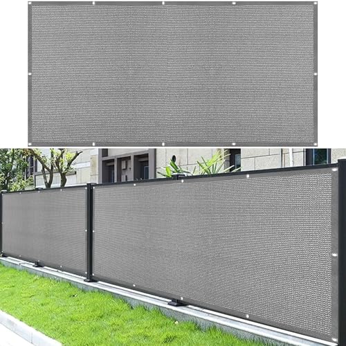 Balkon Sichtschutz Ohne Bohren 90 x 130 cm 100% Privatsphäre Balkonverkleidung Balkonabdeckung mit Ösen Kabelbinder Und Kordel für Balkongeländer, Terrasse Garten, Hellgrau von SUNLIMEI