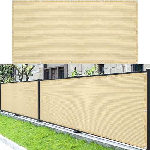 Balkon Sichtschutz Ohne Bohren 90 x 180 cm Blickdichte Wind Uv-Schutz Schattierungsnetz inkl Befestigungsseile Reißfest, mit Ösen Kabelbinder für Garten Balkon Zaun Terrassen, Creme Farben Balkon Sichtschutz Ohne Bohren 90 x 180 cm Blickdichte Wind Uv-Schutz Schattierungsnetz inkl Befestigungsseile Reißfest, mit Ösen Kabelbinder für Garten Balkon Zaun Terrassen, Creme Farben von SUNLIMEI