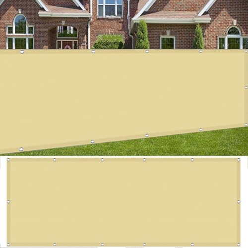 Balkon Sichtschutz Wasserdicht 50 x 160 cm Blickdichte Wind Uv-Schutz Balkonverkleidung Balkonabdeckung mit Ösen Kabelbinder Und Kordel für Garten Balkon Zaun Terrassen, Creme Farben Balkon Sichtschutz Wasserdicht 50 x 160 cm Blickdichte Wind Uv-Schutz Balkonverkleidung Balkonabdeckung mit Ösen Kabelbinder Und Kordel für Garten Balkon Zaun Terrassen, Creme Farben von SUNLIMEI