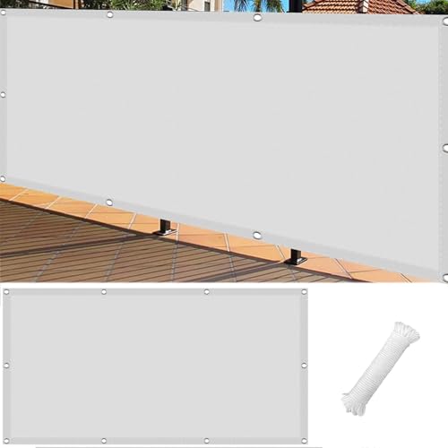 Balkon Sichtschutz mit Ösen 50 x 160 cm Windschutz Sonnenschutz Balkonverkleidung Balkonumspannungen mit Ösen Kabelbinder Und Kordel Sichtschutz für Balkon Terrasse, Weiß Balkon Sichtschutz mit Ösen 50 x 160 cm Windschutz Sonnenschutz Balkonverkleidung Balkonumspannungen mit Ösen Kabelbinder Und Kordel Sichtschutz für Balkon Terrasse, Weiß von SUNLIMEI
