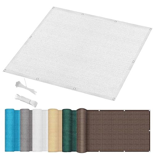 Balkonbespannung Schattentuch mit Ösen 360 x 550 cm Uv-Schutz 98% Rechteckig Sonnensegel Sonnendach Segel Sichtschutz Reißfest Meterware für Garten Balkon Terrasse Patio, Weiß Balkonbespannung Schattentuch mit Ösen 360 x 550 cm Uv-Schutz 98% Rechteckig Sonnensegel Sonnendach Segel Sichtschutz Reißfest Meterware für Garten Balkon Terrasse Patio, Weiß von SUNLIMEI